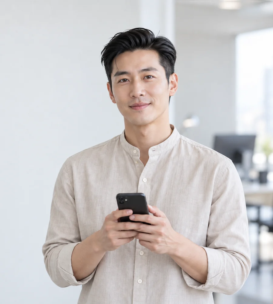 해운대 개인돈 일수 상담을 휴대전화로 안내받는 고객
